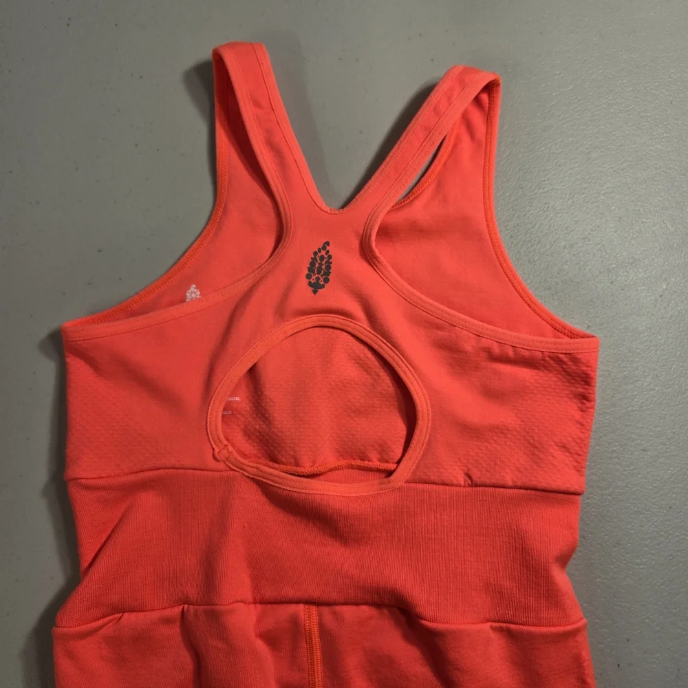 Free People Every Single Time Runsie Neon Coral Sz XS-S New